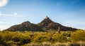 Pinnacle Peak rock formation in desert landscape Royalty Free Stock Photo