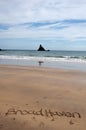 Pinnacle Rock at Broadhaven Bay in Wales