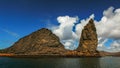 Pinnacle rock from a zodiac at isla bartolome in the galapagos Royalty Free Stock Photo