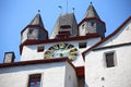 Pinnacles of fabulous medieval castle . Town Diez , Germany Royalty Free Stock Photo