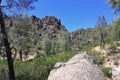 Pinnacles National Park with High Peaks of the Rugged Ancient Volcano along the San Andreas Fault, Central California Royalty Free Stock Photo