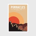 Pinnacles National Park poster vector illustration design