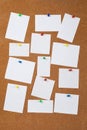 Pinned blank paper notes on background Royalty Free Stock Photo