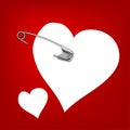 Pinned heart Royalty Free Stock Photo