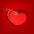 Pinned hearts Royalty Free Stock Photo