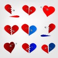 Pinned hearts vector Royalty Free Stock Photo