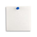 Pinned note pad square sheet of paper on white isolated background Royalty Free Stock Photo