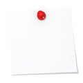 Pinned notice paper on white background Royalty Free Stock Photo