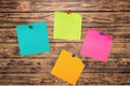 Pinned paper notes on cork board Royalty Free Stock Photo