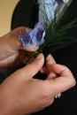 Pinning a Boutonniere