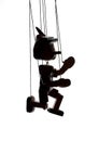 Pinocchio puppet  silhouette Royalty Free Stock Photo