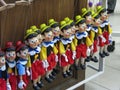 Pinocchio puppets for sale in Prague Royalty Free Stock Photo