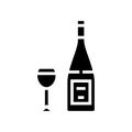 pinot noir red wine glyph icon vector illustration Royalty Free Stock Photo