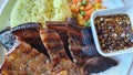 Pinoy Meal: Grilled Pork with Soy Sauce and Java Rice with Vegetables