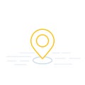 Pinpoint, gps tracking line icon