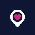 Pinpoint with heart, dating logo