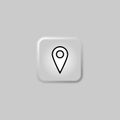 Pinpoint icon. Drop shadow geolocation mark silhouette symbol. Location map pointer. Vector place marker isolated