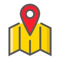 Pinpoint on map filled outline icon, geolocation Royalty Free Stock Photo