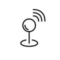 Pinpoint with radio waves. Sharing location. Pixel perfect, editable stroke icon