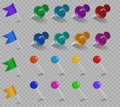 Pins flags tacks set
