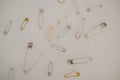Pins and needles of various types in bulk Royalty Free Stock Photo