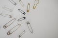 Pins and needles of various types in bulk Royalty Free Stock Photo