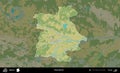 Pinsk District highlighted, Belarus. Topographic Humanitarian Royalty Free Stock Photo