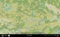 Pinsk District outlined, Belarus. Topographic Humanitarian Royalty Free Stock Photo