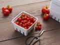 A pint of farmers market ready cherry tomatoes Royalty Free Stock Photo