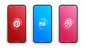 Pinterest Behance Dribbble Logo On Iphone Screen