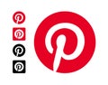 Pinterest editorial logo set. Vector illustration