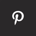 pinterest icon. Filled pinterest icon for website design and mobile, app development. pinterest icon from filled social collection