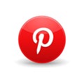 Pinterest icon, simple style