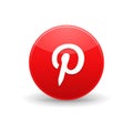 Pinterest icon, simple style Royalty Free Stock Photo