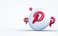 Pinterest sign realistic 3d rendering iconic background