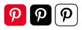 Pinterest on the social media app background. Social media icons. Realistic set. Editorial