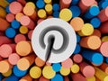 Pinterest Social Media Marketing Extrude Circle Abstract Modern 3D Illustration Concept