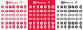 Pinterest social media vector icon set. Pinterest app editorial logo