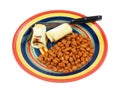 Pinto Beans Hot Chili Sauce Blintzes Royalty Free Stock Photo