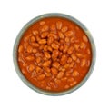 Pinto Beans Hot Chili Sauce Bowl Top Royalty Free Stock Photo