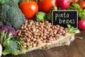 Pinto beans and vegatables Royalty Free Stock Photo