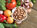 Pinto beans and vegetables Royalty Free Stock Photo