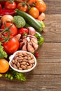 Pinto beans and vegetables Royalty Free Stock Photo