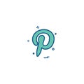 Pintrest icon design vector