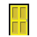 vector icon pintu kayu pintu kamar warna kuning cartoon