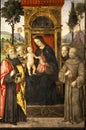 Pinturicchio. Madonna and Child Enthroned with Saints. Santa Maria del Popolo. Rome, Italy