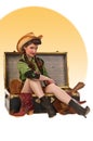 Pinup Cowgirl Package Royalty Free Stock Photo