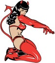 Pinup girl in devil costume Royalty Free Stock Photo