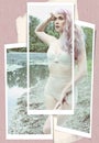 Pinup girl with a pink hair Royalty Free Stock Photo