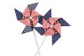 Pinwheel with American flag, 3D rendering